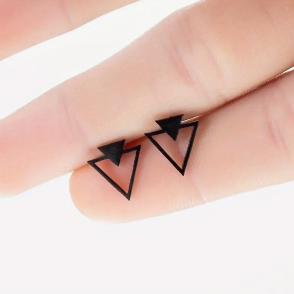 Geometric Triangle stainless steel stud Earrings. Various colours available.